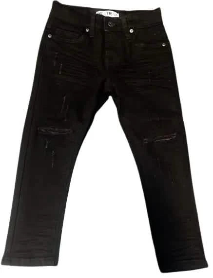 DZTR Kid's 3D Ripped Ultra Stretch Denim