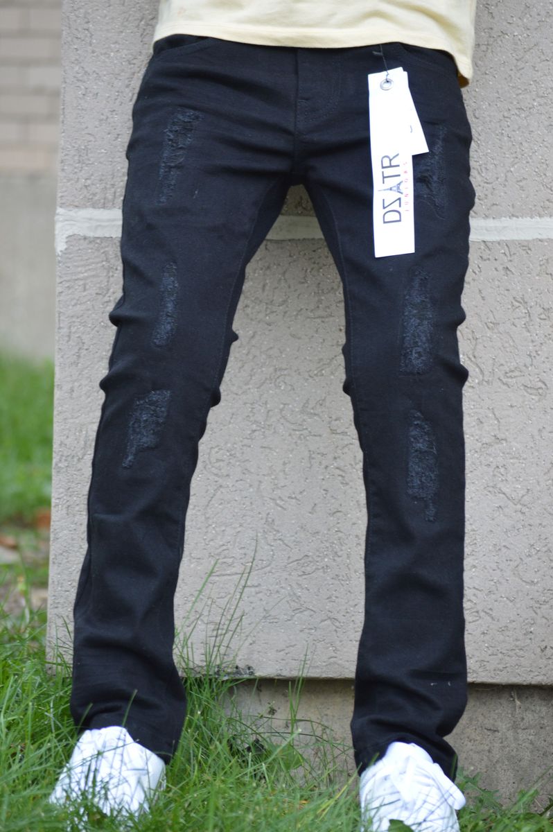 DZTR Kid's Ripped Ultra Stretch Denim