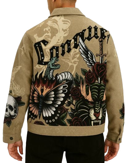 Rebel Minds Conquer Tapestry Jacket