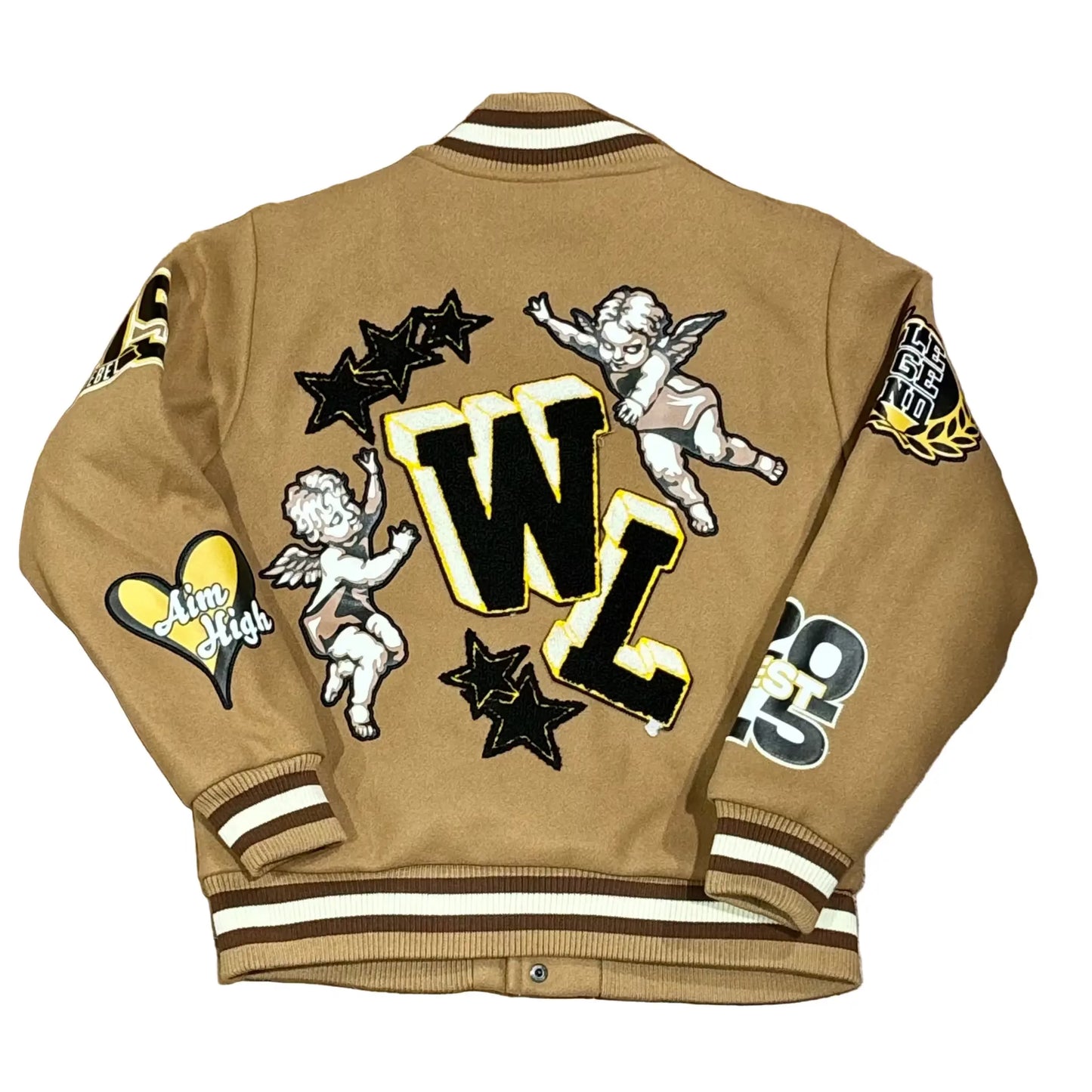 Rebel Minds Kids WL Angels Varsity Jacket by Rebel Minds