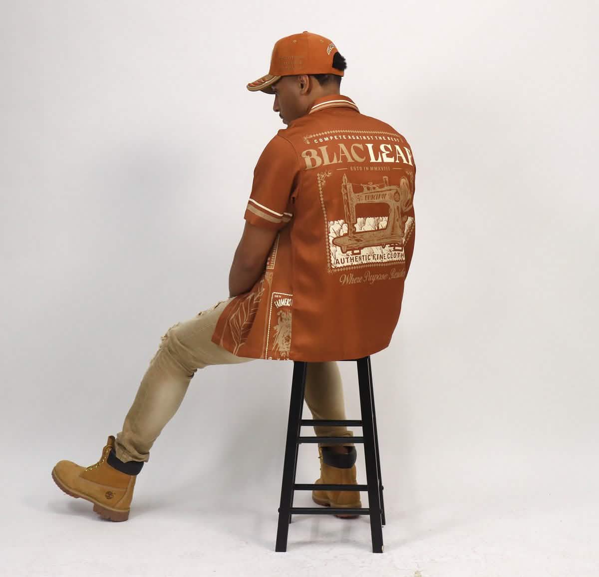 Blac Leaf Where Purpose Resides Button Up