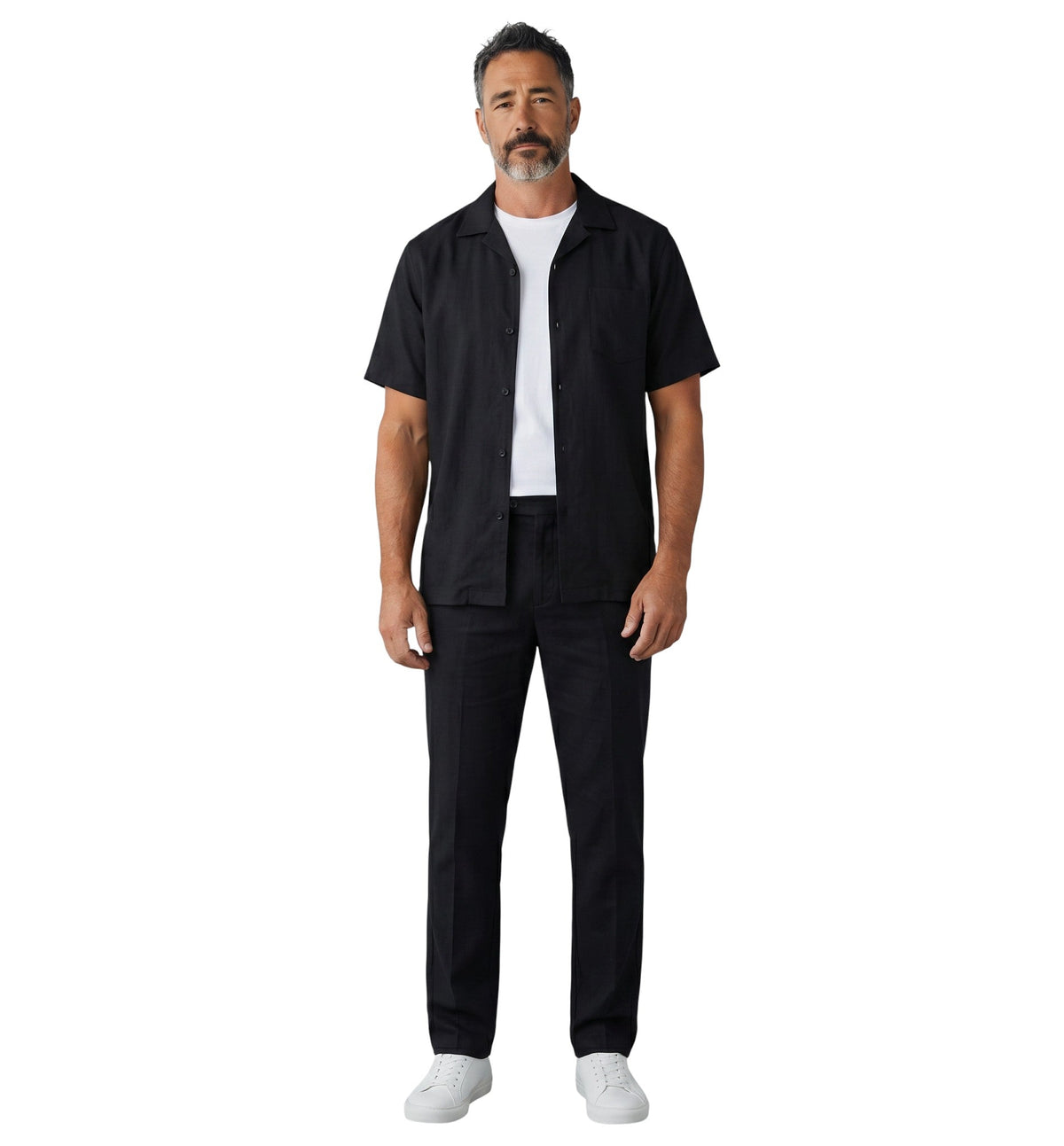 Bagazio Solid Short Sleeve Walking Pants Set – BM1134 – view 2