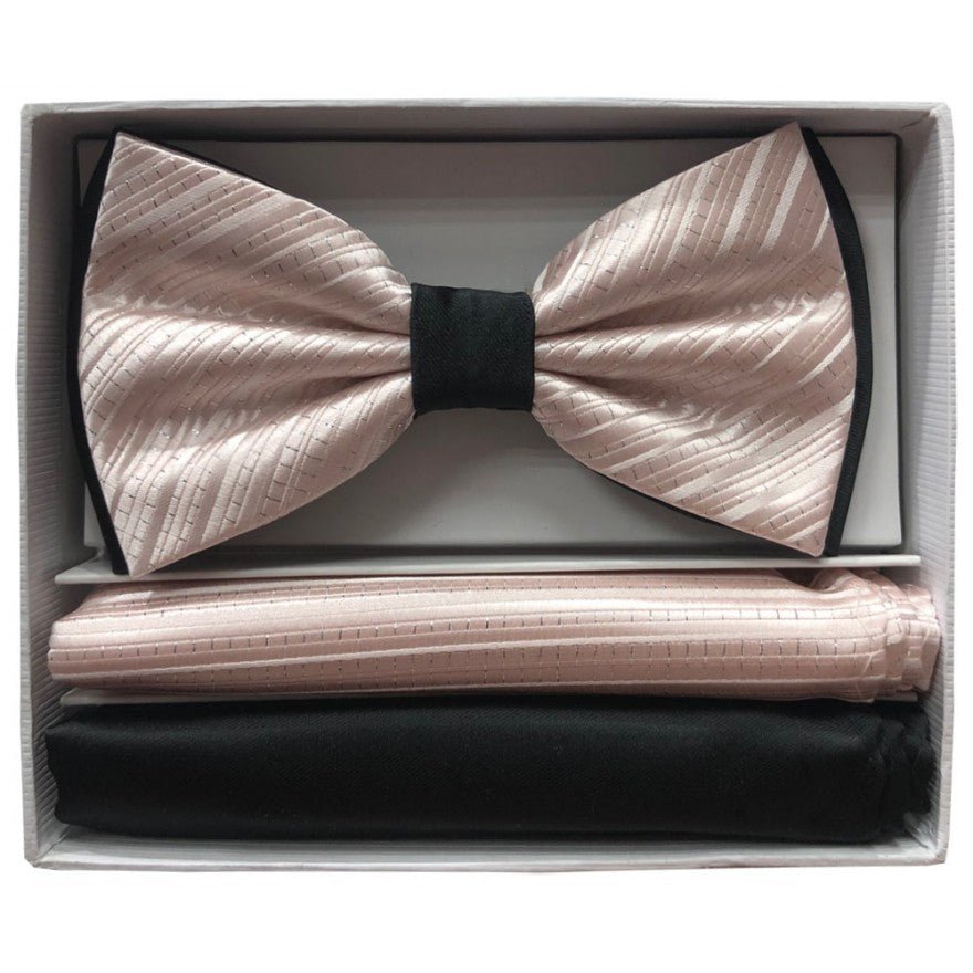 Brand Q Pre-tied 3 Tone Bow Ties & 2 Hankies – BT2T108 from On Time Fashions – Bow Tie With Hankie by Brand Q, Birmingham AL’s 1 fashion store and premier destination for streetwear, suits, kids fashion, and big & tall