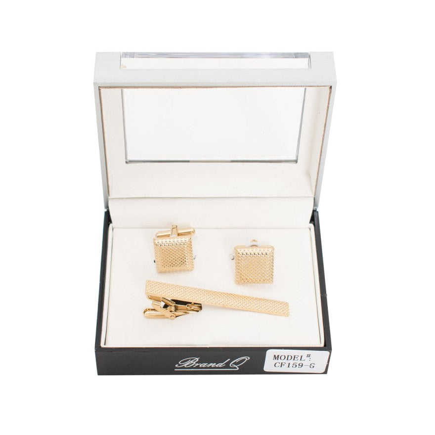 Brand Q Cufflinks & Standard Tie Clip – CF159