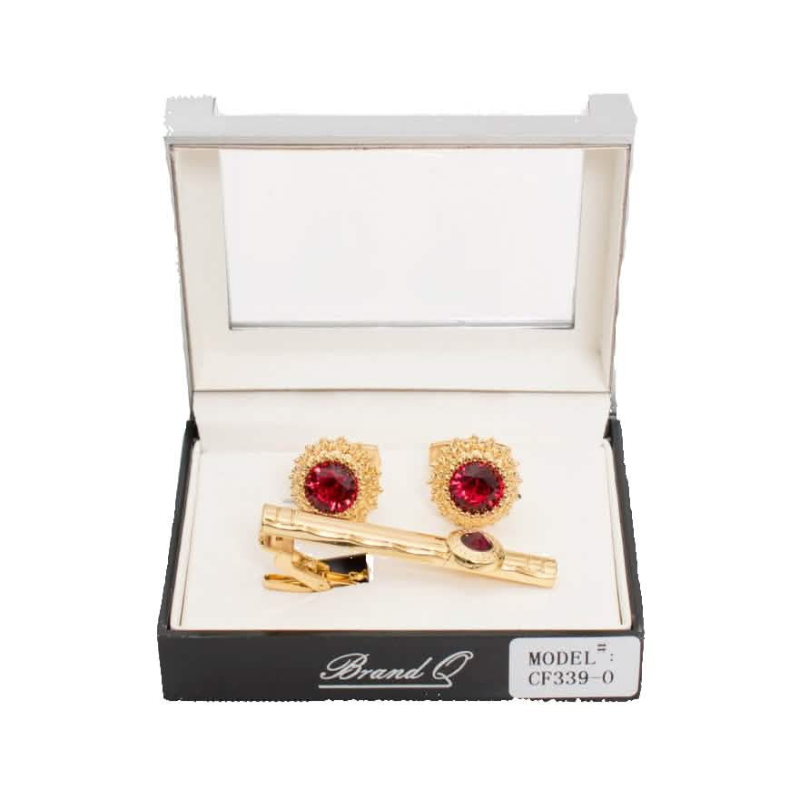 Brand Q Gold Cufflinks and Tie Clip – CF339