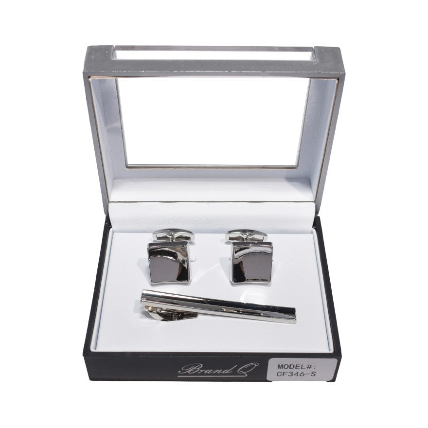 Brand Q Cufflinks & Standard Tie Clip – CF346