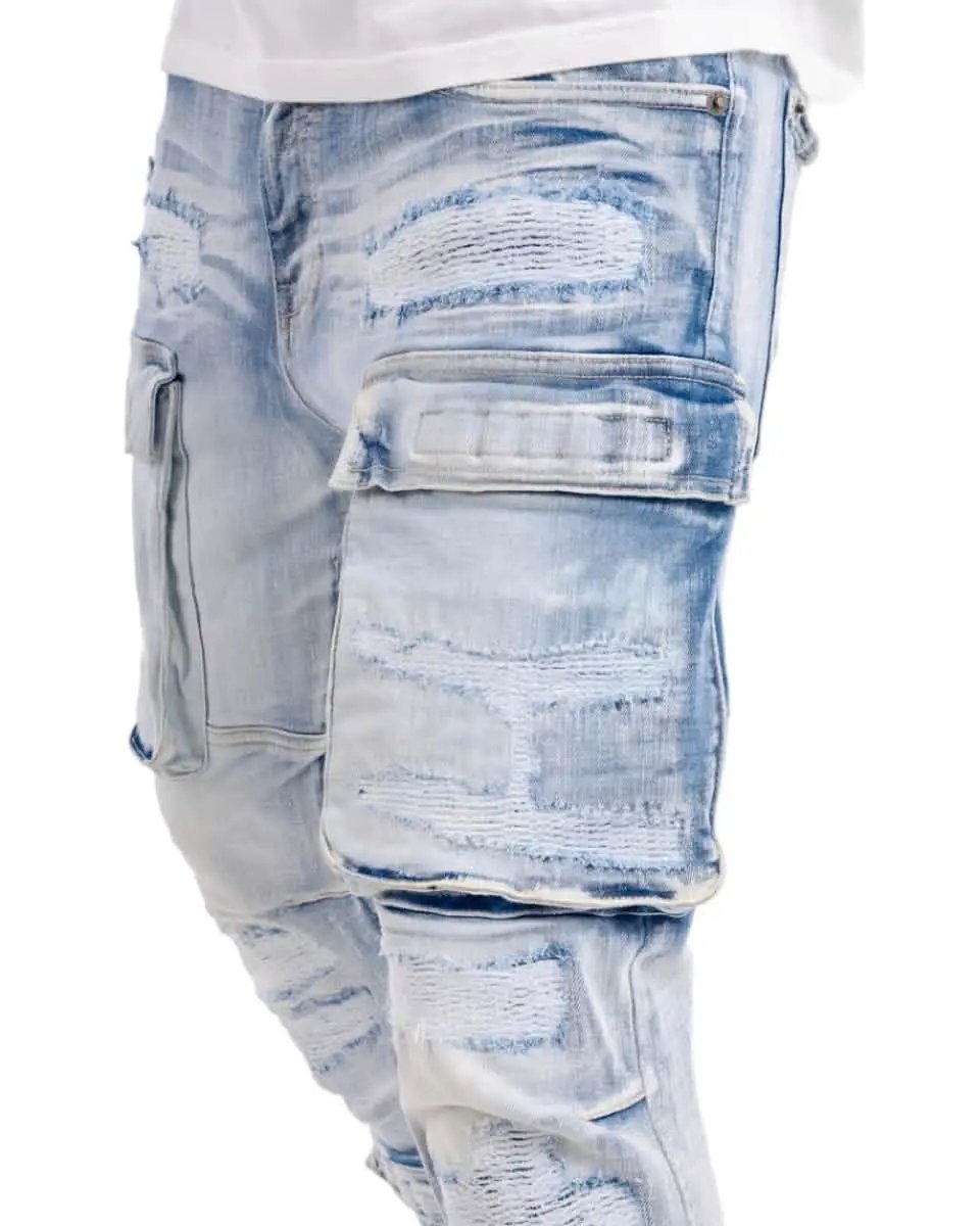 Copper Rivet Rip and Repair Cargo Jean by Copper Rivet