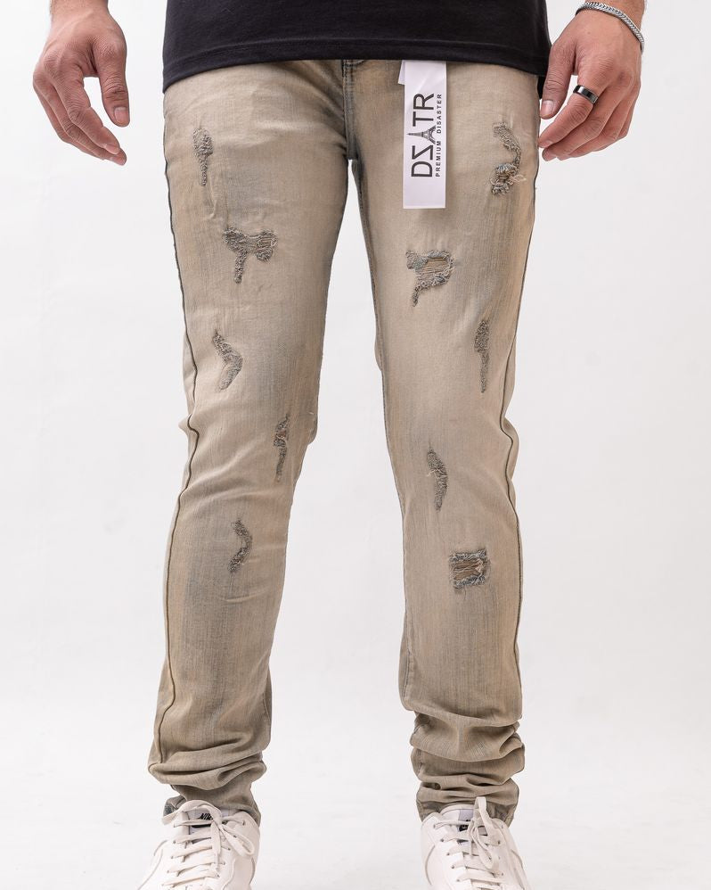 DZTR 608 ultra skinny jeans in Mid Vintage, front view
