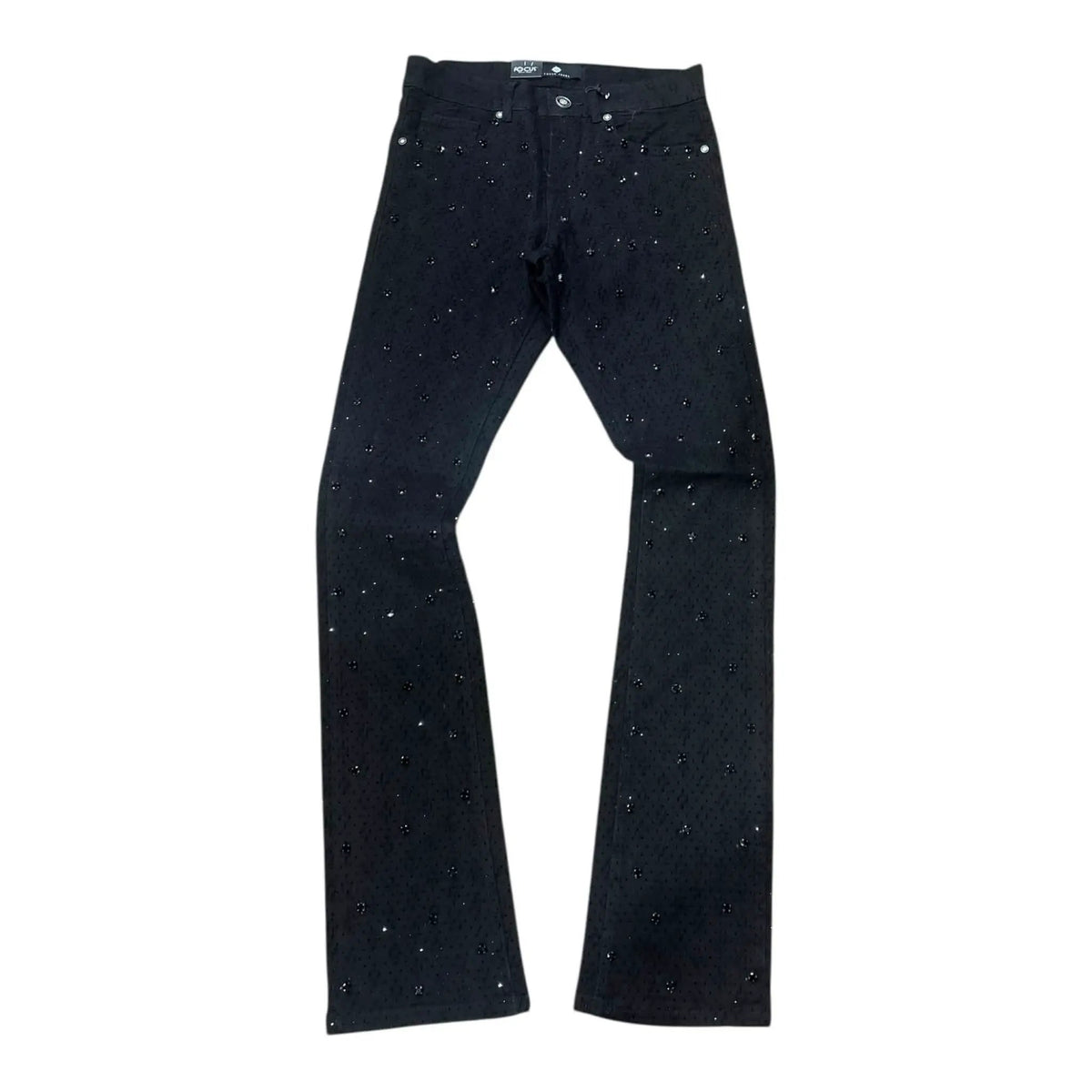 Focus Rhinestone Studded Flare Denim by Focus