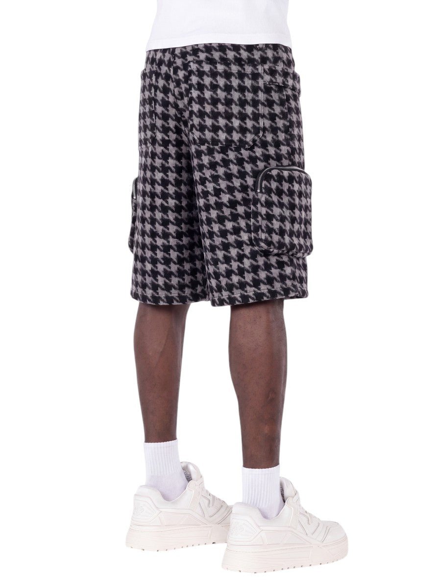 Guapi Black Houndstooth Furry Shorts from On Time Fashions – Shorts by HAVEN, Birmingham AL’s 1 fashion store and premier destination for streetwear, suits, kids fashion, and big & tall
