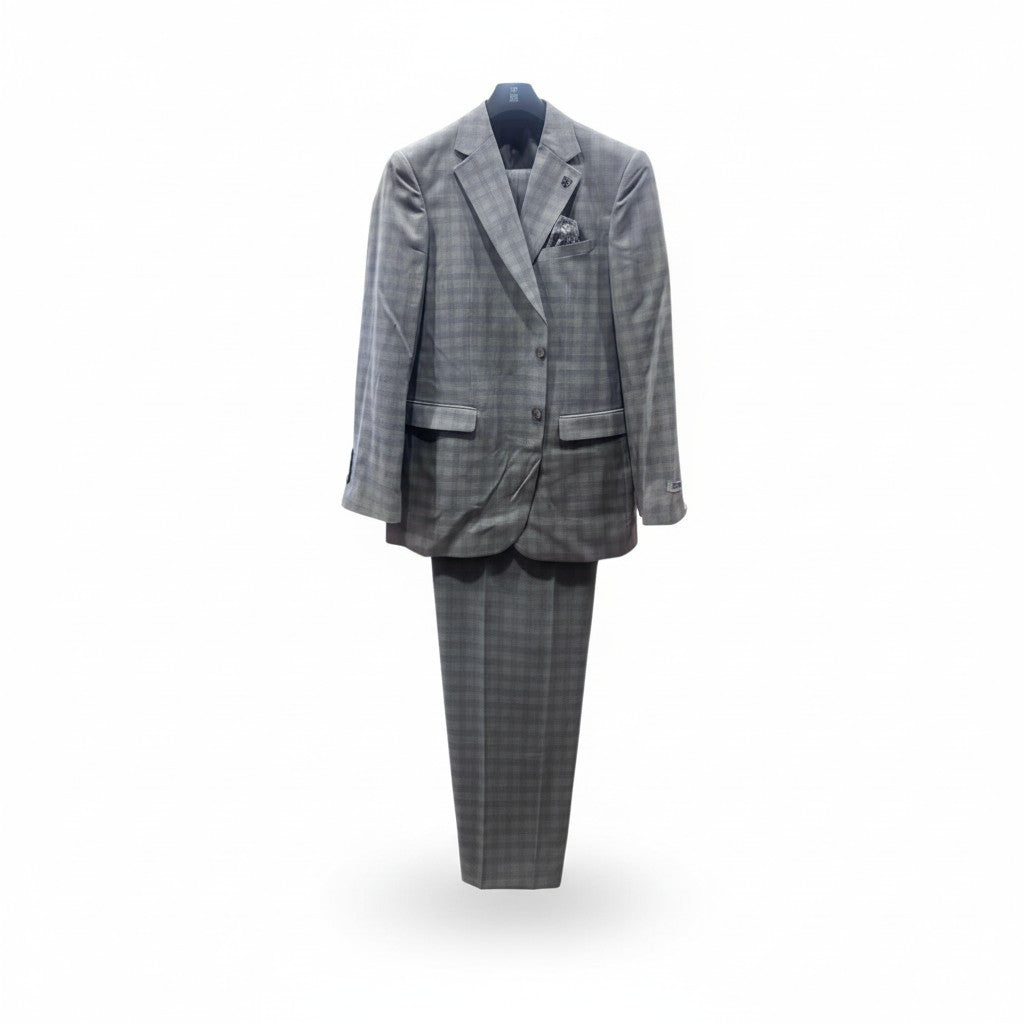 Stacy Adams Plaid Modern Fit 3-Piece Suit – JR-729571