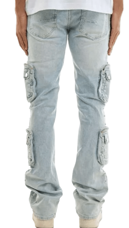 KDNK Stud Cargo Jeans from On Time Fashions – Jeans by KDNK, Birmingham AL’s 1 fashion store and premier destination for streetwear, suits, kids fashion, and big & tall