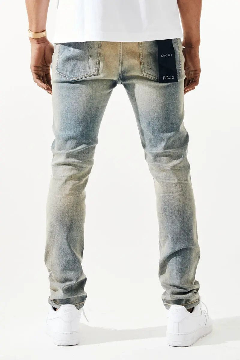 Krome Ripped Tinted Jean – 3018 by Krome