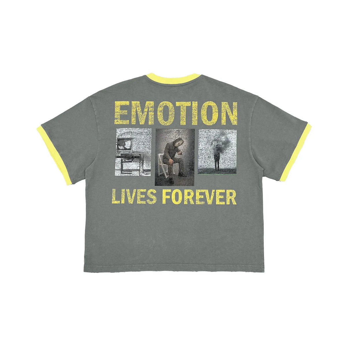 Mixed Emotion Eternal Graphic Tee - Gray/Yellow