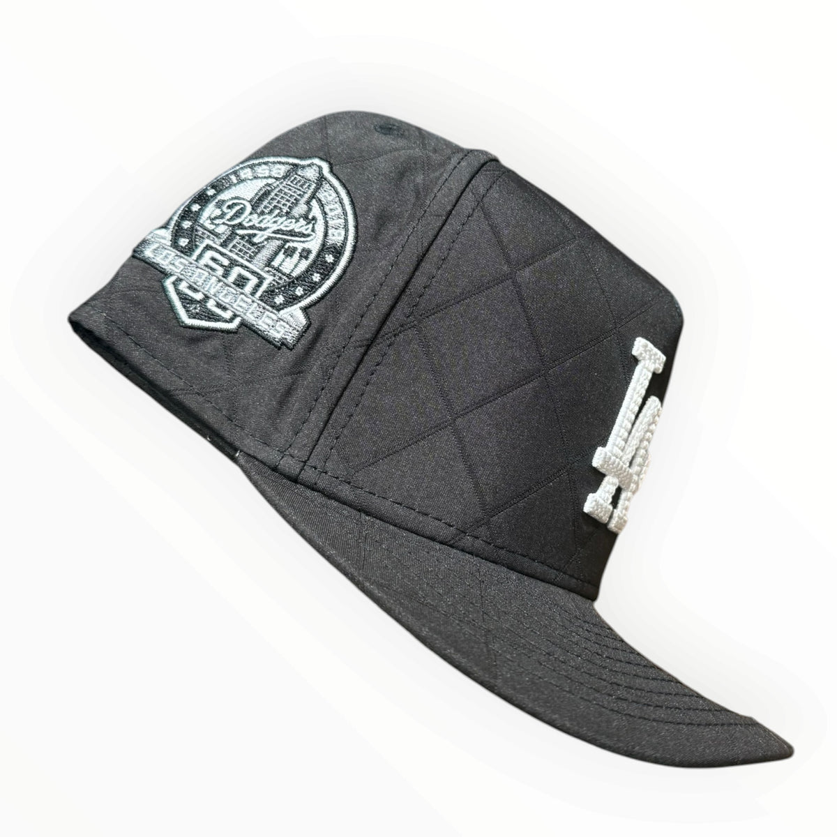 New Era Dodgers black quilted 9FIFTY A Frame snapback side patch