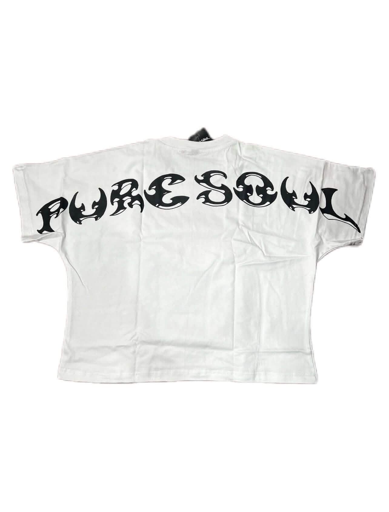 PWRE SOUL Medusa Tee featuring bold 'PURE SOUL' graphic, perfect for confident everyday wear. Shop online or in-store.