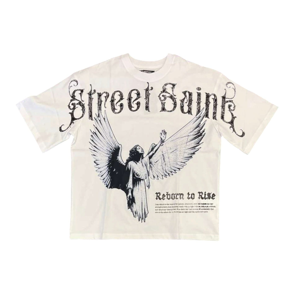 Roku Studio Street Saints Boxy Tee from On Time Fashions – T-shirt by Roku Studio, Birmingham AL’s 1 fashion store and premier destination for streetwear, suits, kids fashion, and big & tall