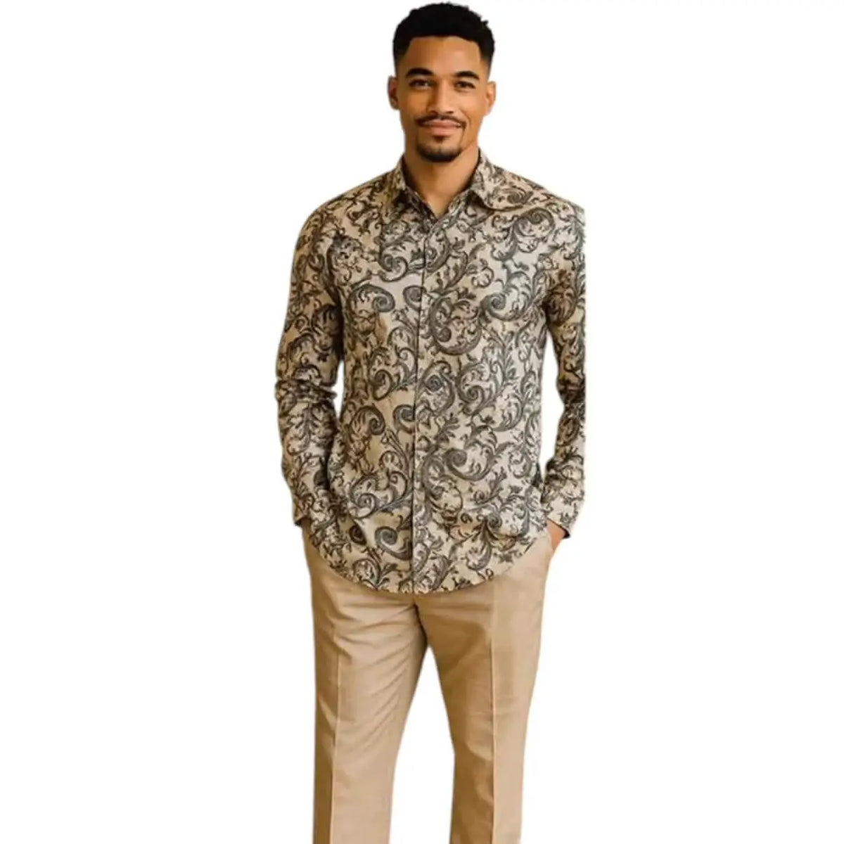Stacy Adams Scroll Button Down by Stacy Adams