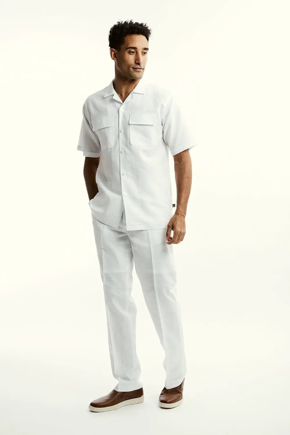 Stacy Adams Solid Linen Pant Set – 3510