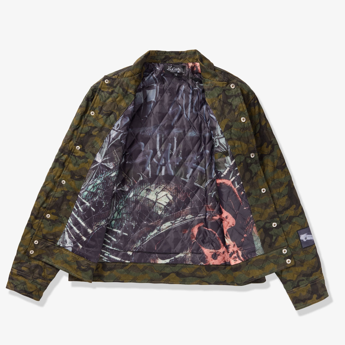 Sugarhill "Franz" Trucker Jacket, Camouflage, interior lining