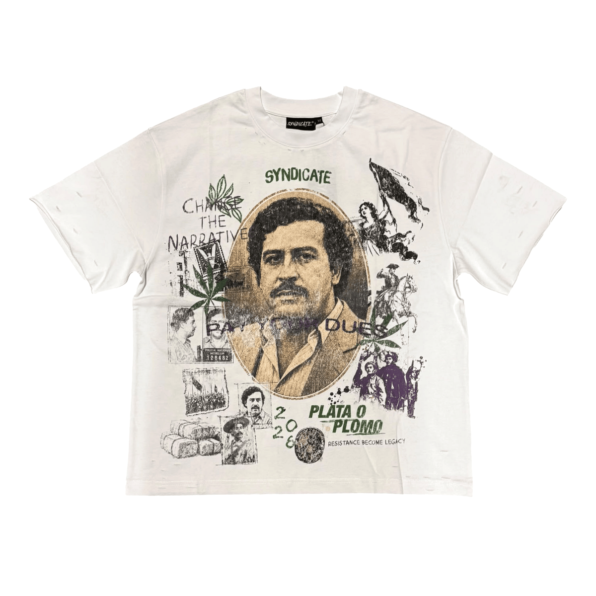 Syndicate Pay Dues Graphic Tee – White