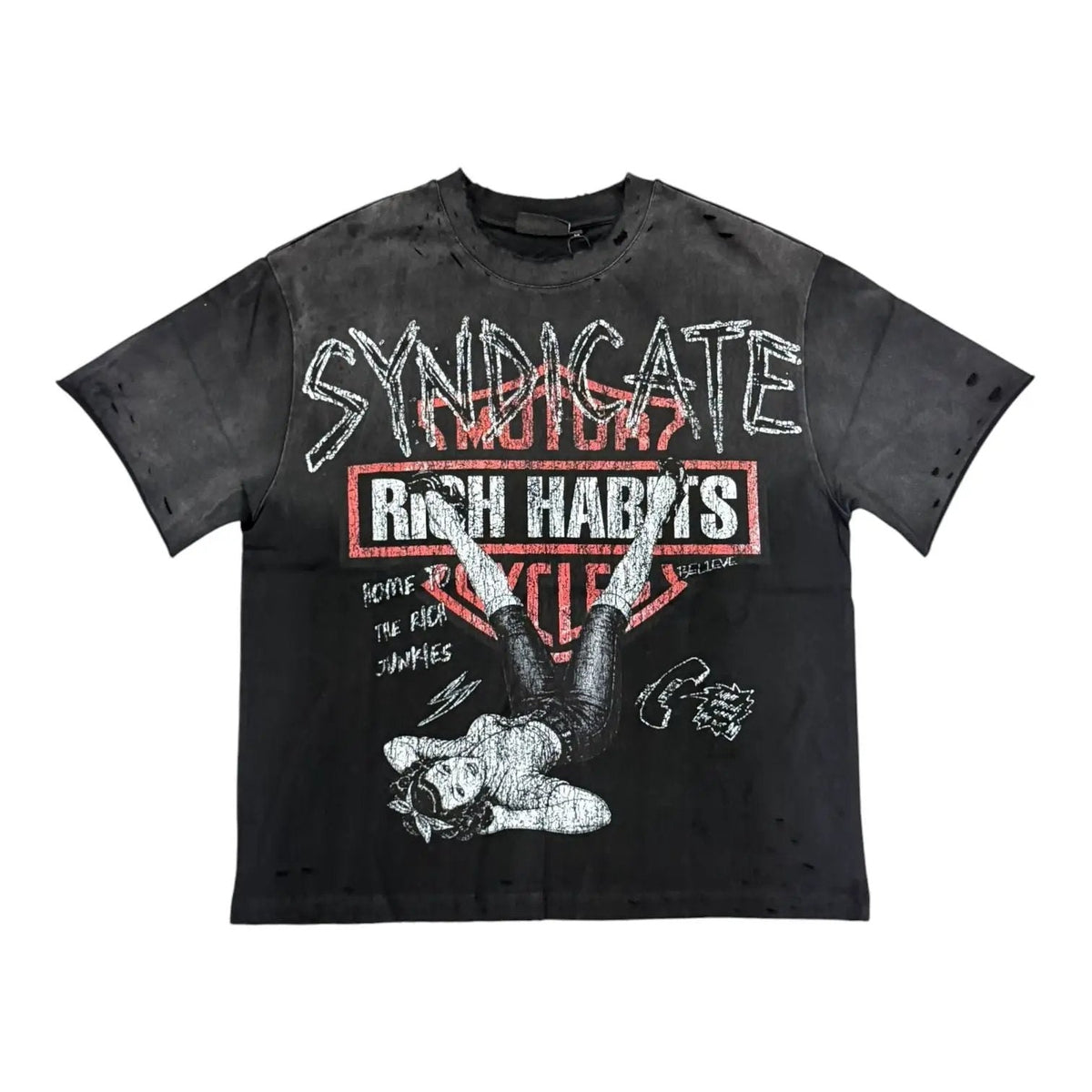 Syndicate Rich Habits Graphic Tee – Black Wash