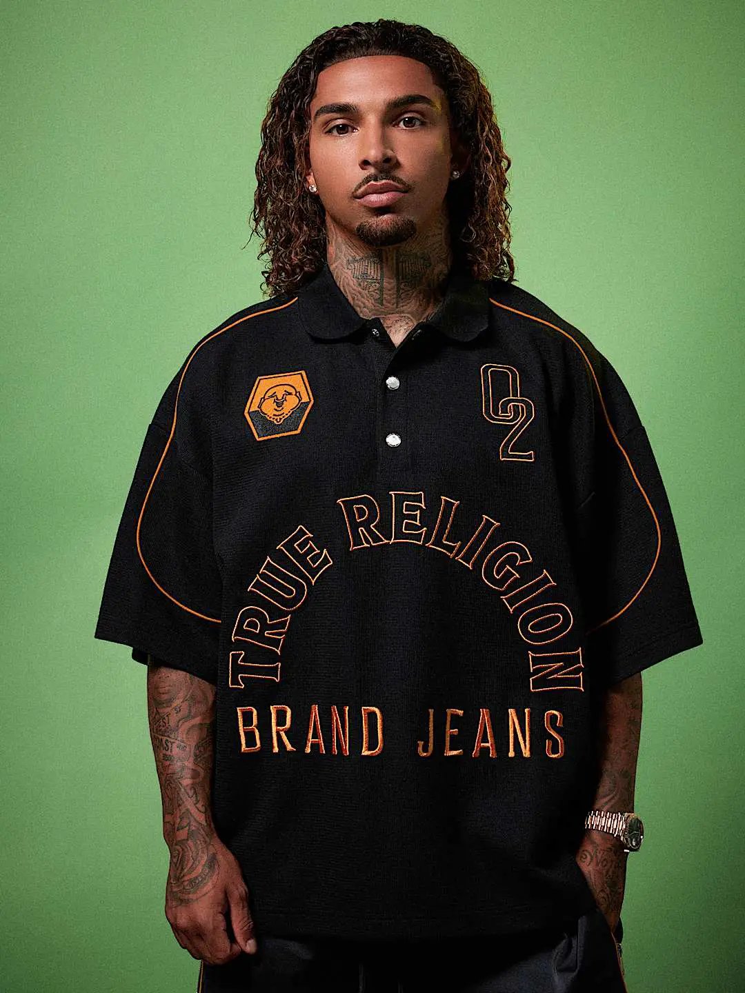True Religion Multi Logo Oversized Polo by True Religion