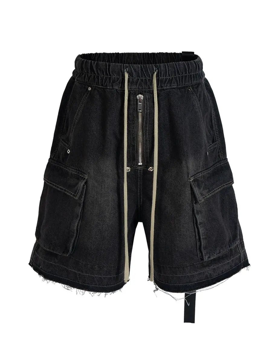 UNDEVELOPED Noir Drawstring Denim Cargo by UNDEVELOPED