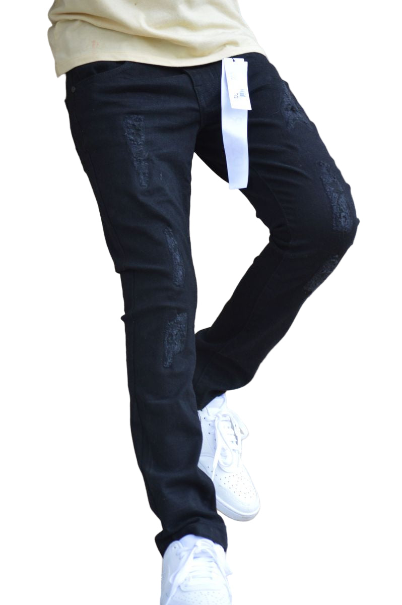 DZTR Kid's Ripped Ultra Stretch Denim