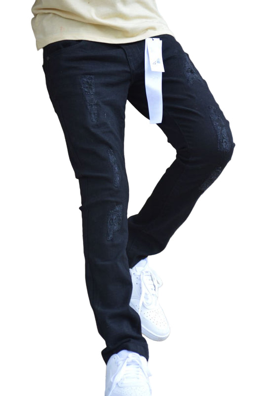 DZTR Kid's Ripped Ultra Stretch Denim