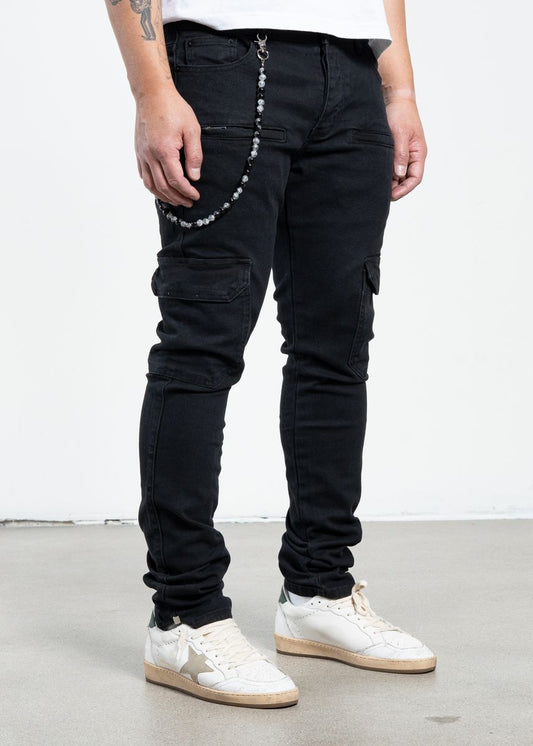 Midnight Black Cargo Denim