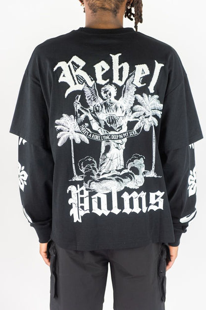 Rebel Minds Rebel Palms Layered Tee