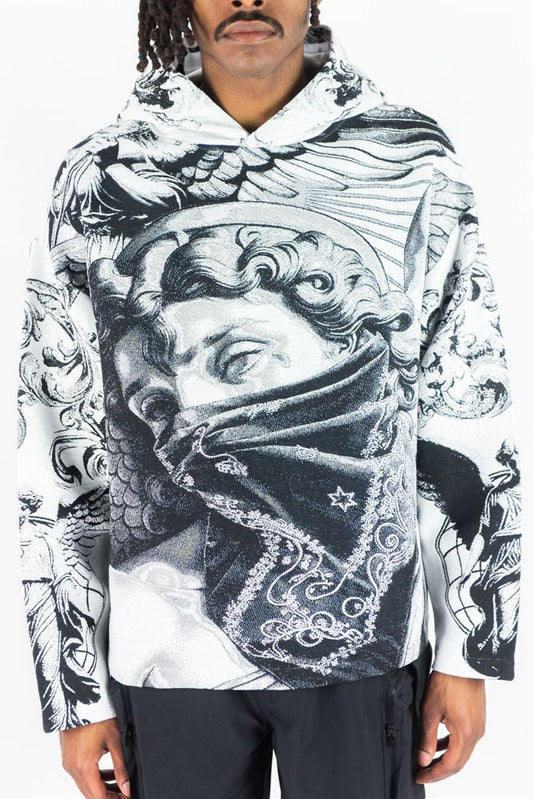 Rebel Minds Masked Angel Tapestry Hoodie