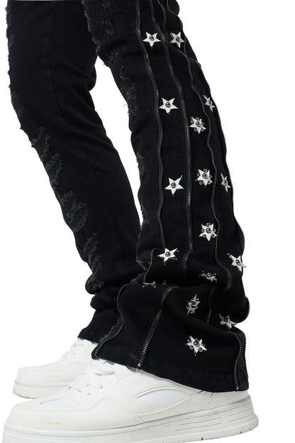 Waimea Side Zip Star Stacked Denim