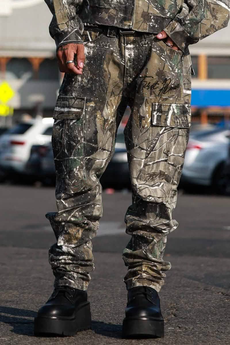 First Row Camo Stud Cargo Pants