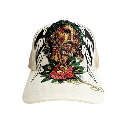 Ed Hardy Christ Rhinestone Trucker Hat