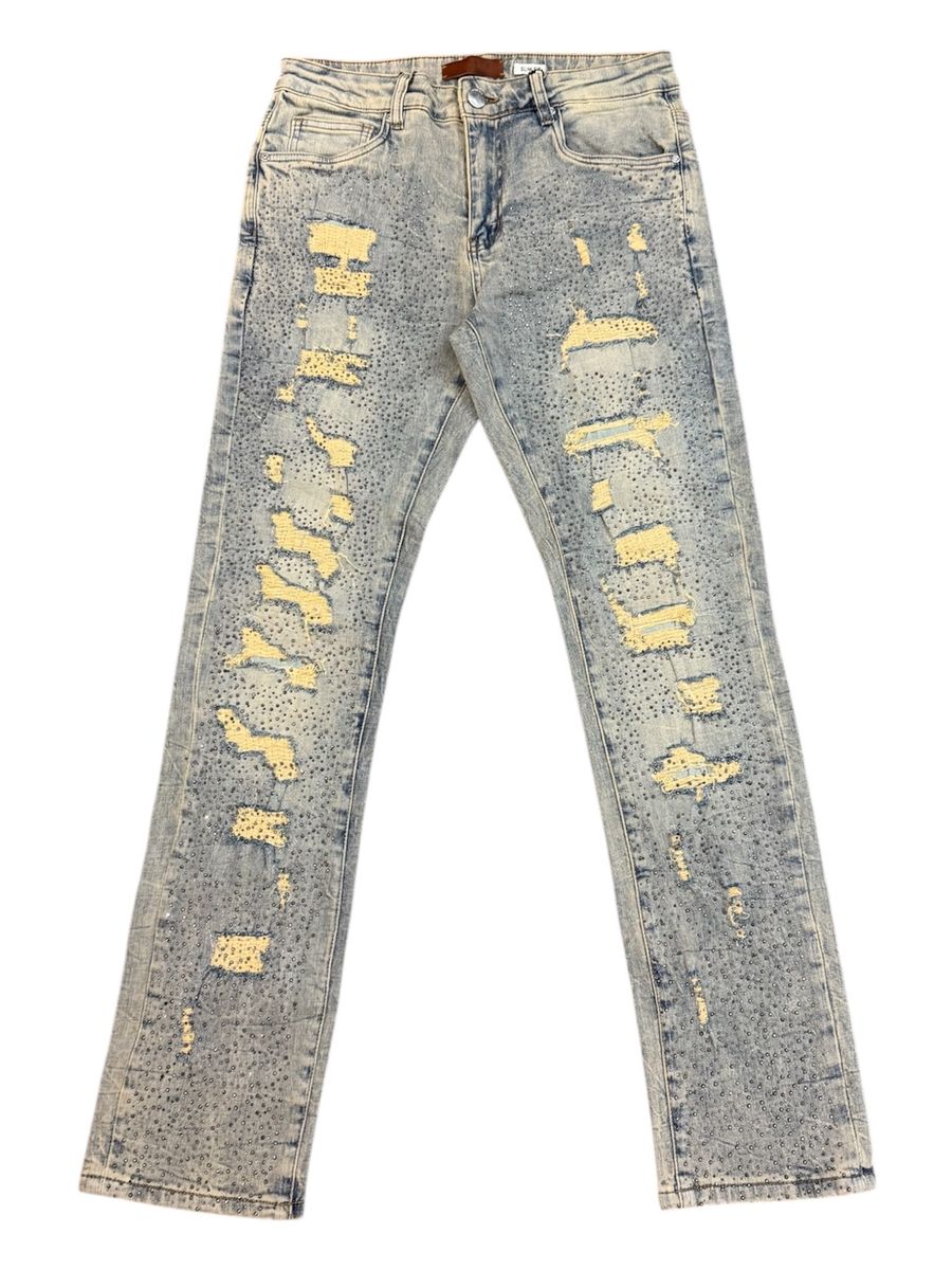 Waimea Rip and Repair Rhinestone Jeans
