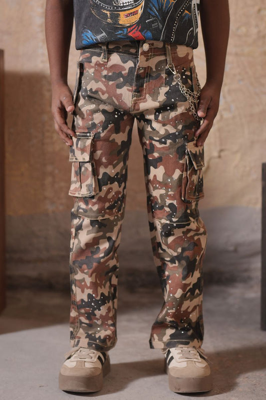 Elite Premium Kid's Camo Embellished Cargo