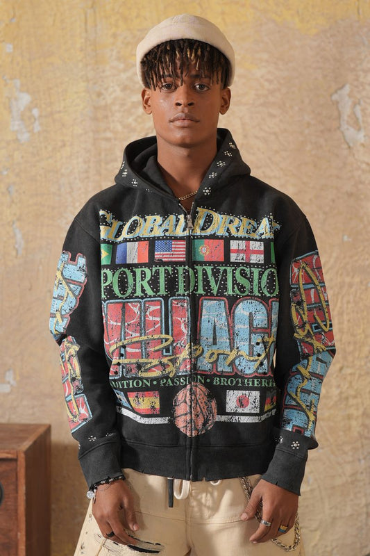 Elite Premium Denim Global Dreams Zip Hoodie