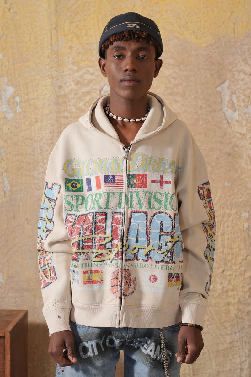 Elite Premium Denim Global Dreams Zip Hoodie