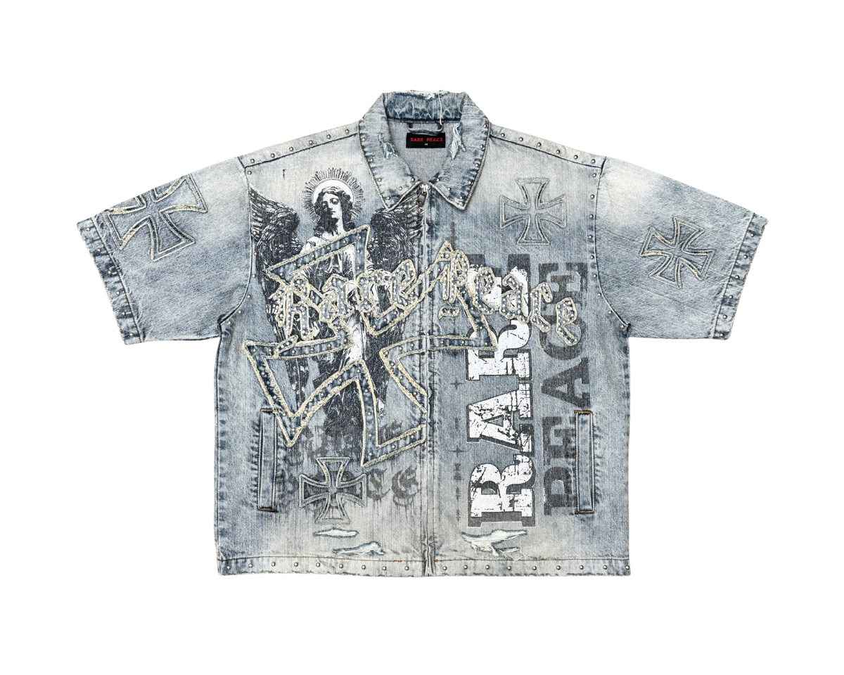 Rare Peace Angelic Denim Zip Down Shirt