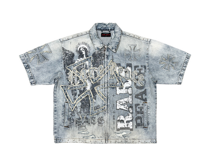 Rare Peace Angelic Denim Zip Down Shirt