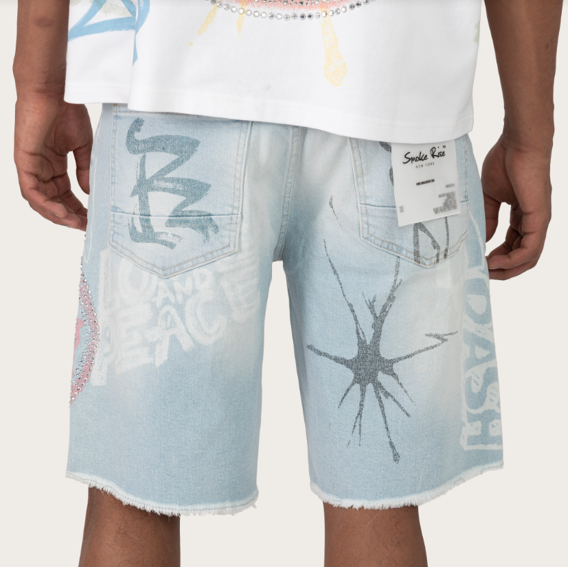 Smoke Rise Smiley Jean Shorts