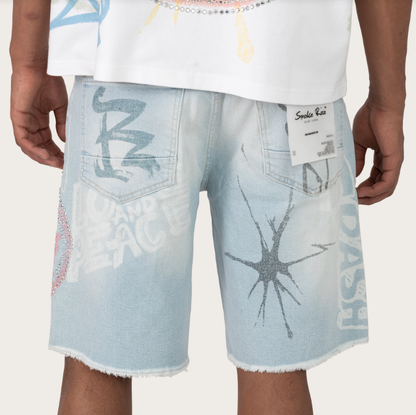 Smoke Rise Smiley Jean Shorts