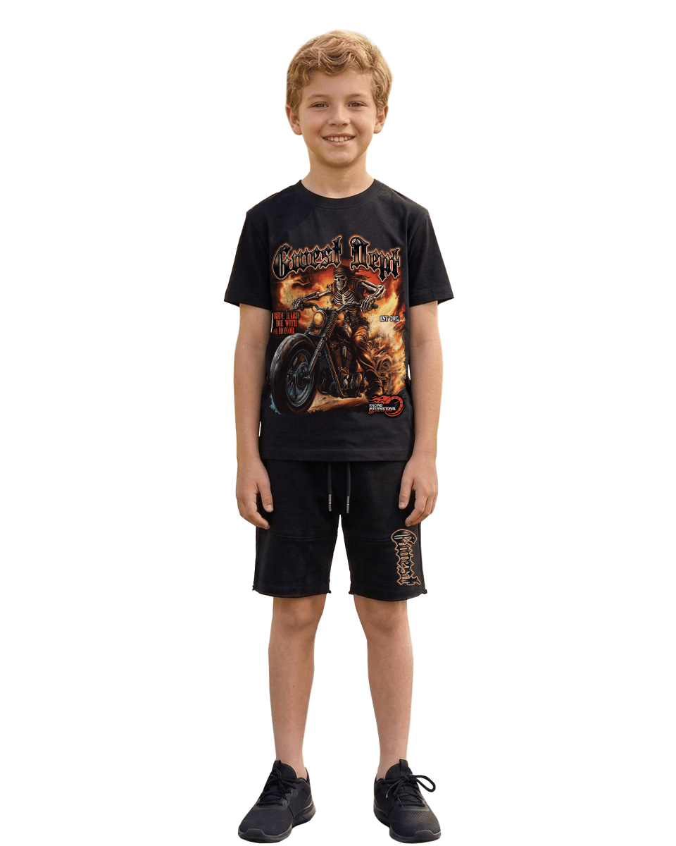 G West Kids Ghost Heat Set in Black/Orange/Black