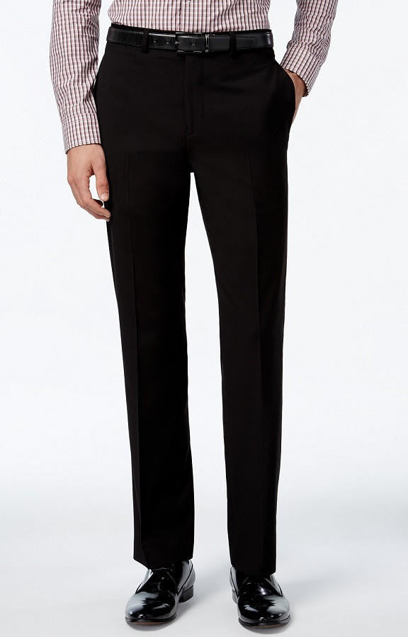 Vinci Slim Fit Dress Pants in Black front view