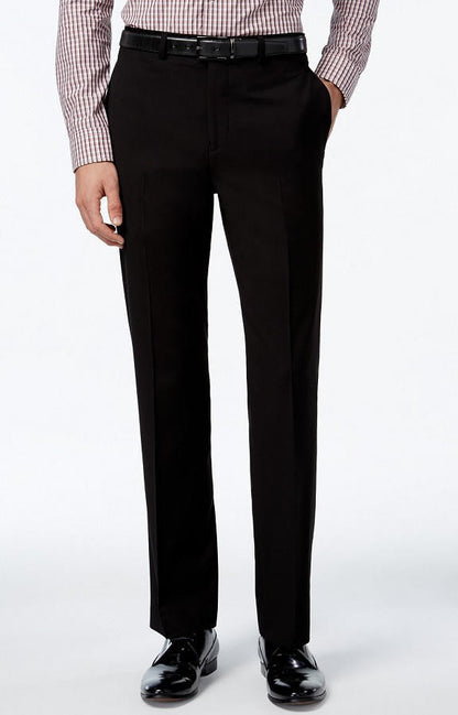 Vinci Slim Fit Dress Pants in Black front view