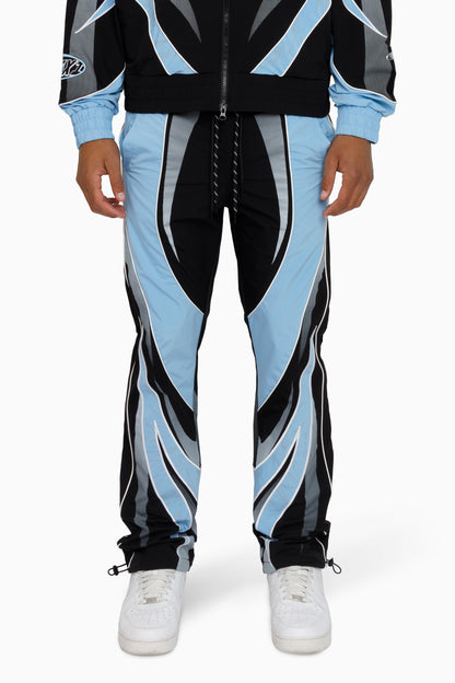 Smoke Rise Rising Colorblock Windbreaker Pants in Blue Bell front view