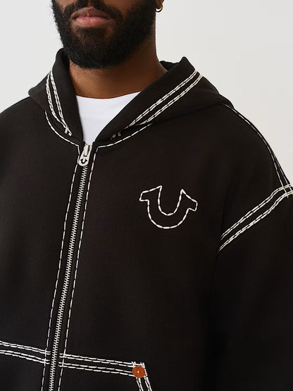 True Religion Super QT Boxy Zip Hoodie