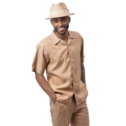 Montique Tone-on-Tone Cable Knit Walking Set – 2608